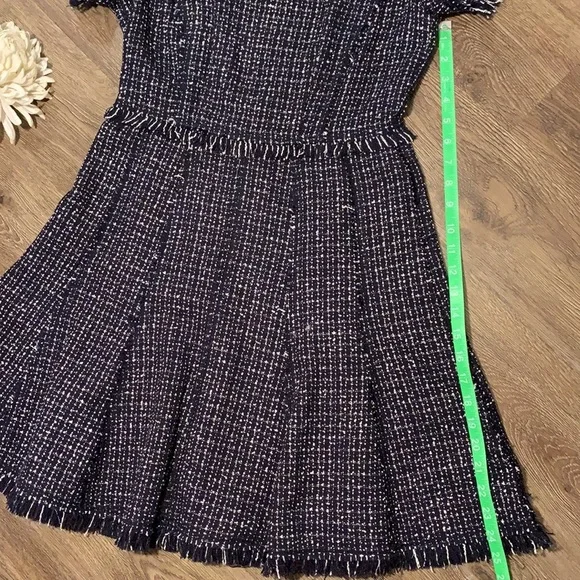 Eliza J Sparkly Tweed Blue and White Dress - Picture 9 of 9